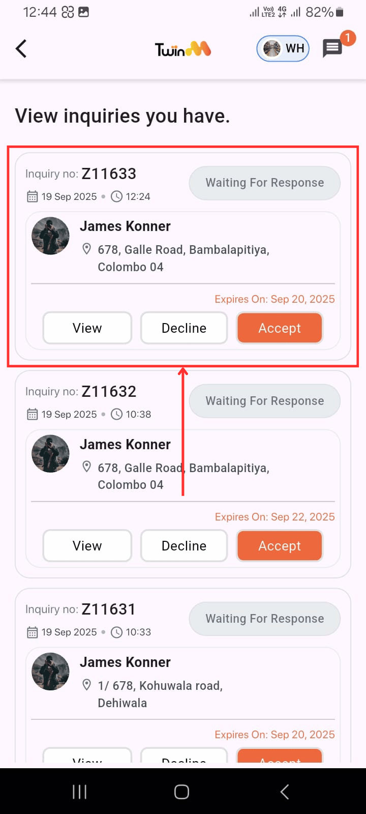 web customer otp