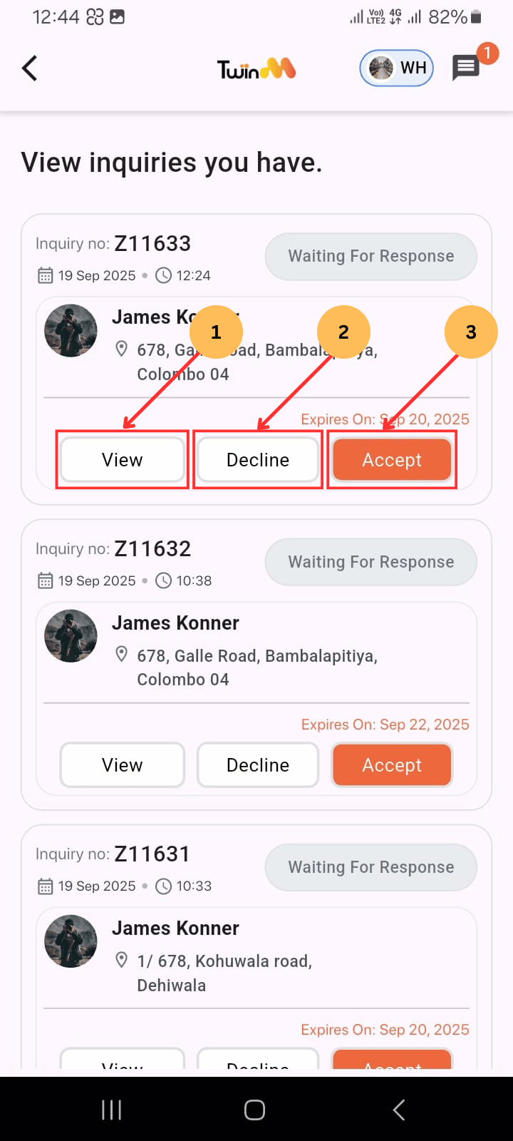 web customer otp