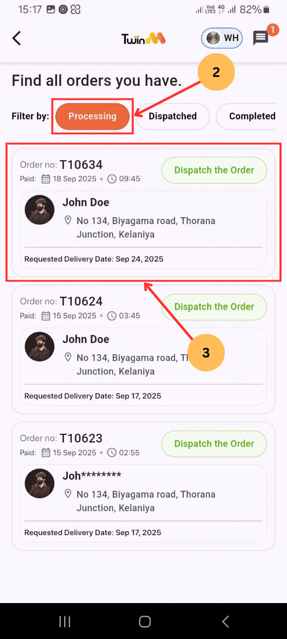 web customer otp