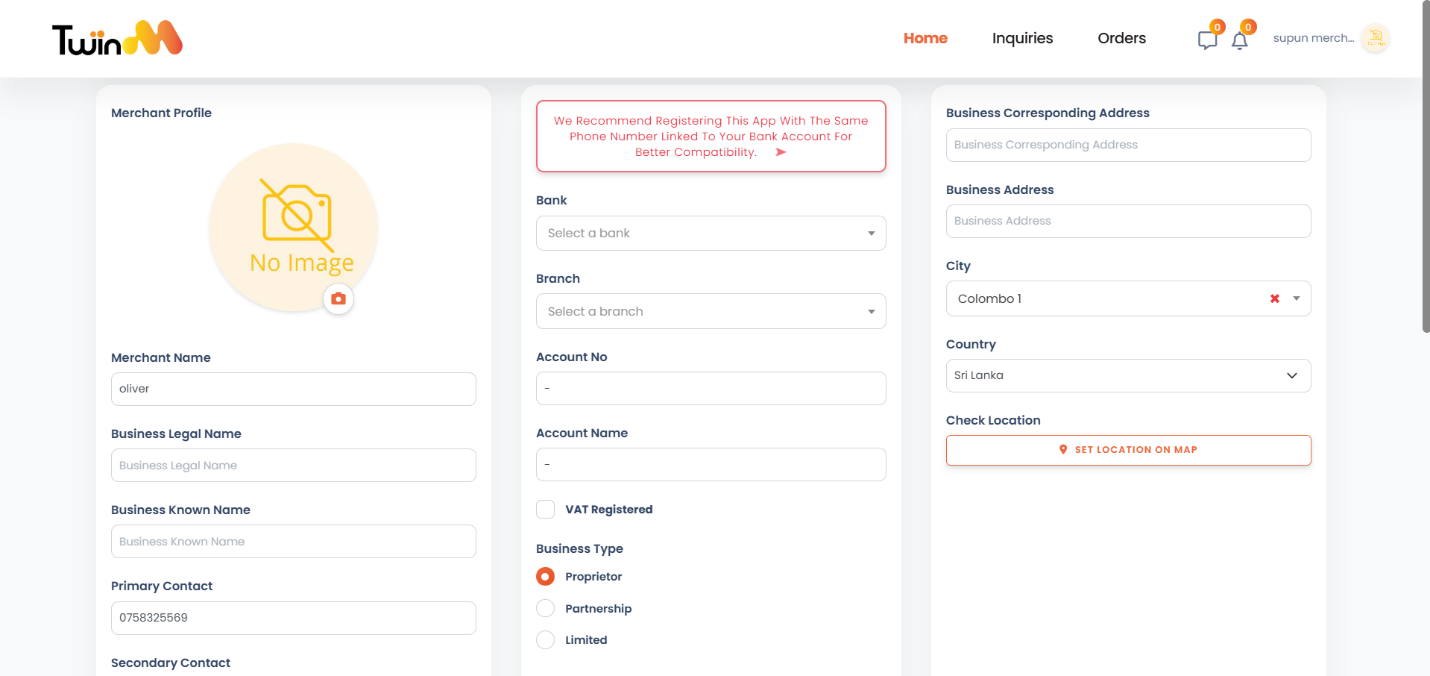 web customer otp