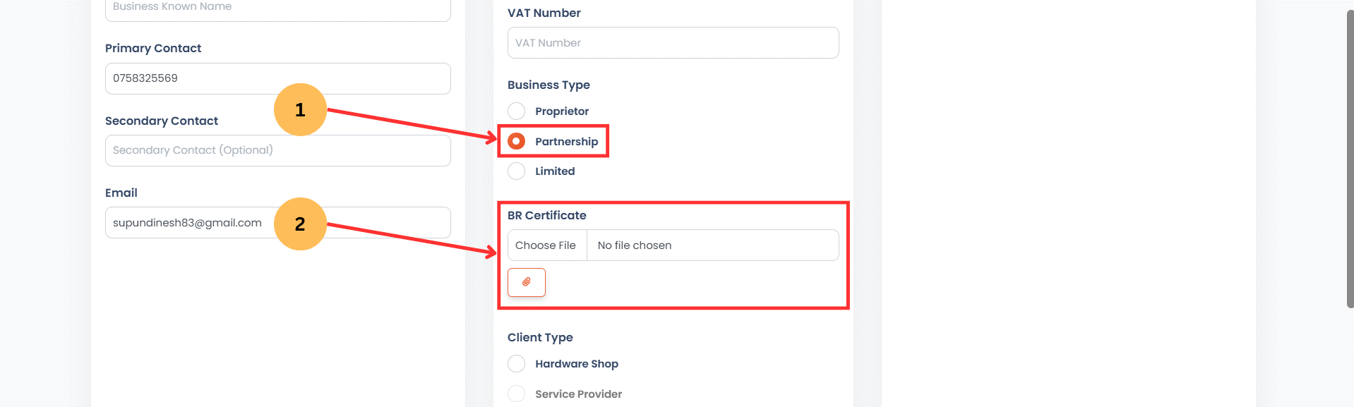web customer otp