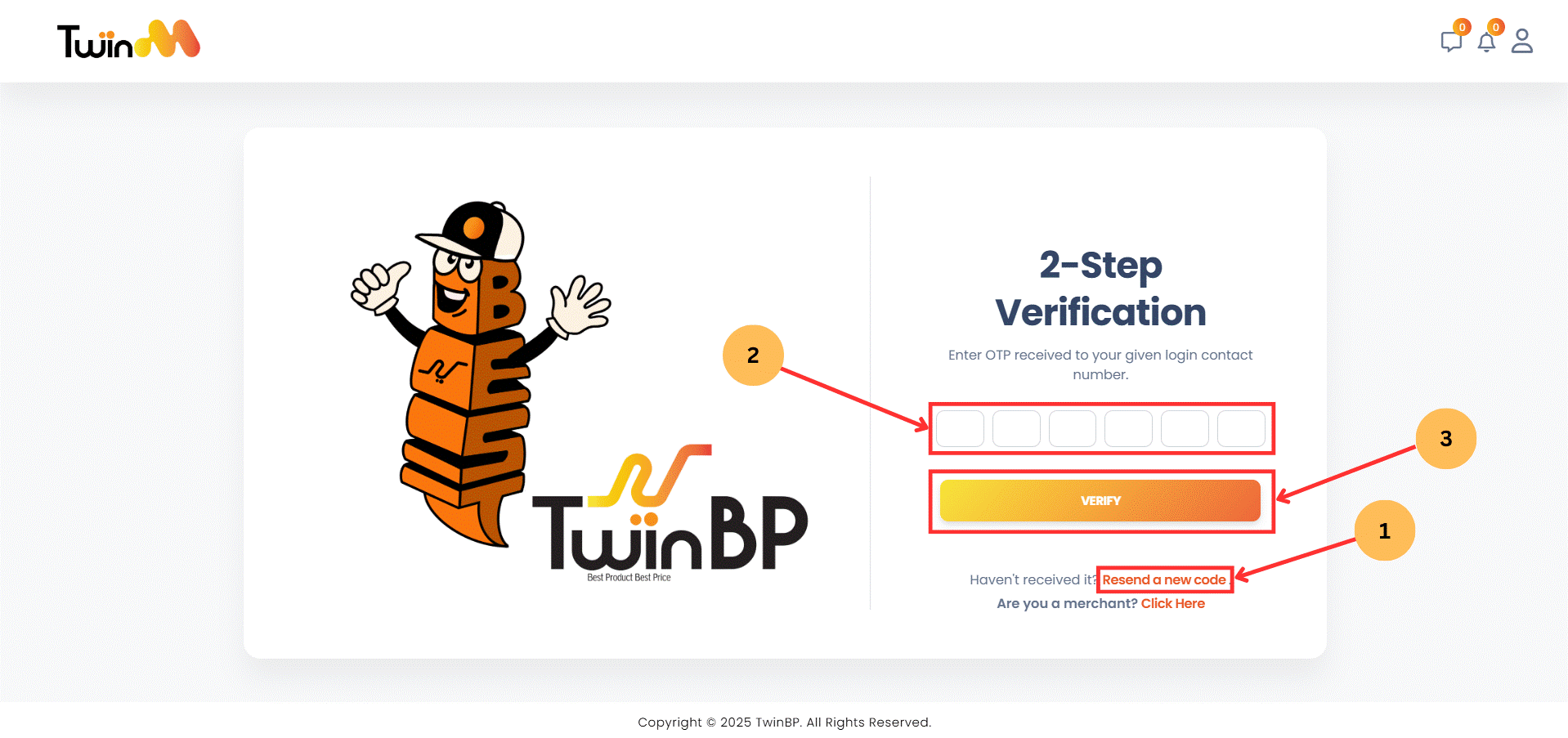 web customer otp